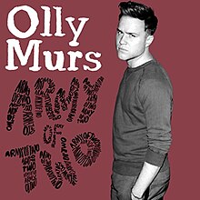 A black-and-white image of Murs on a dark red background. The artist's logo is on the top-left corner of the cover and the song title appears below it made up of the song title itself, both colored in white and black respectively.