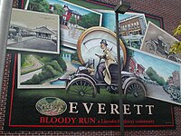 Mural on building along Main Street in Everett