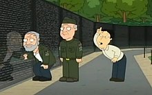 Screenshot from Family Guy of a Vietnamese man insulting Vietnam veterans