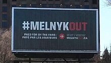 Sign stating "MelnykOut"