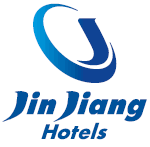 锦江酒店的商标，下方英文为“Hotels”。