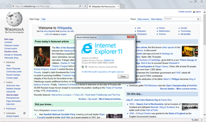 运行于Windows 7的Internet Explorer 11